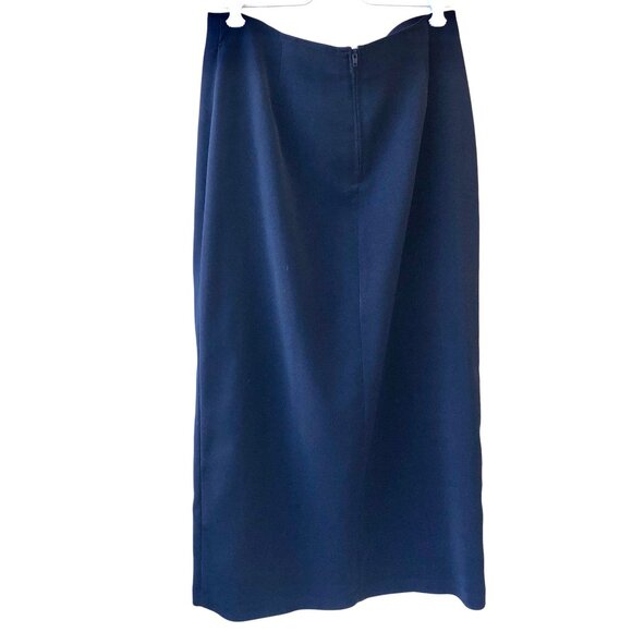 David Paul New York Vintage Long Straight Skirt Deep Slit Polyester Womens 12 - Picture 12 of 12